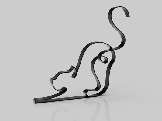 Katze Line Art Motiv – 3D-Druck Dekoration mit Personalisierung