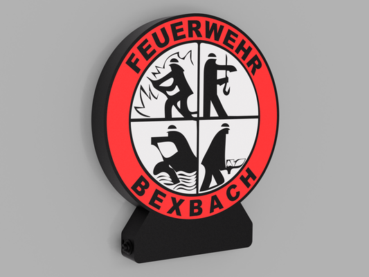 Feuerwehr Lampe personalisiert – LED Licht mit Ort – 3D-Druck Feuerwehr Geschenk